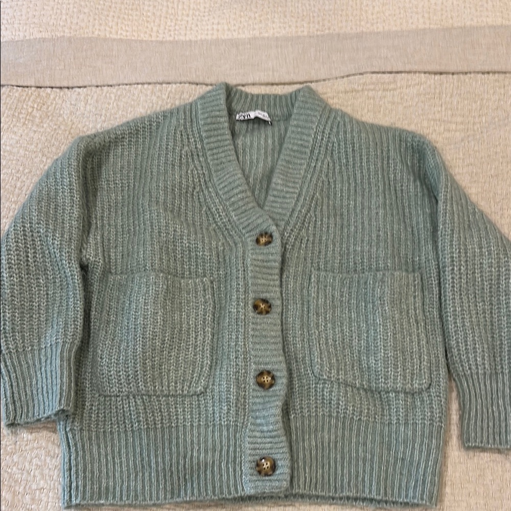 Zara Mint Green Knit Cardigan